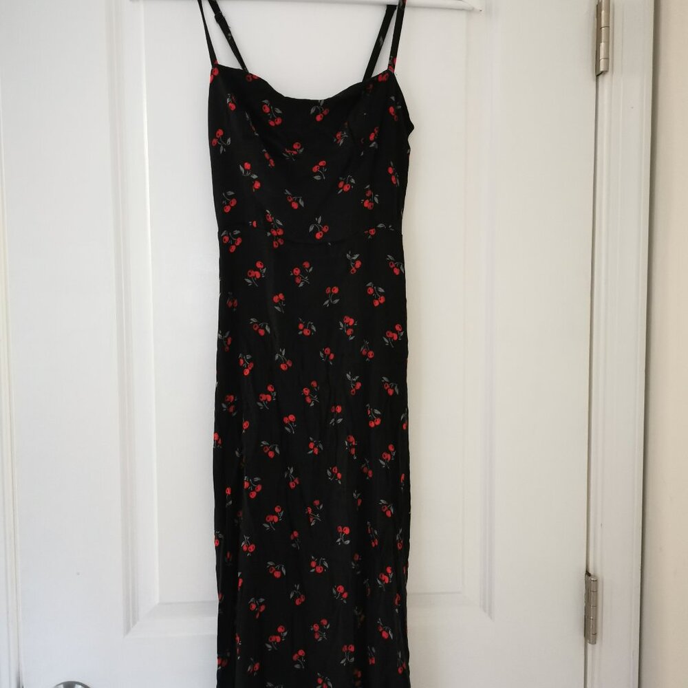 Reformation Cherry-Print Slip Dress Size 2
